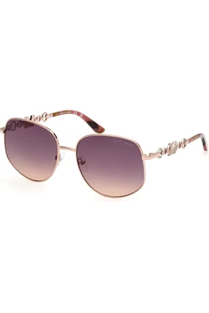Guess Donna GM00003 28Z Occhiali da sole Metallo Rotonda Normale Sfumato