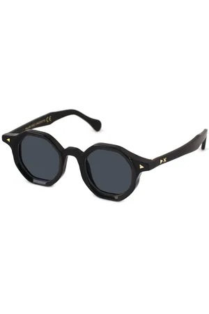 XLAB Unisex LANZAROTE Occhiali da sole Acetato Fumo Geometrica Polarizzata