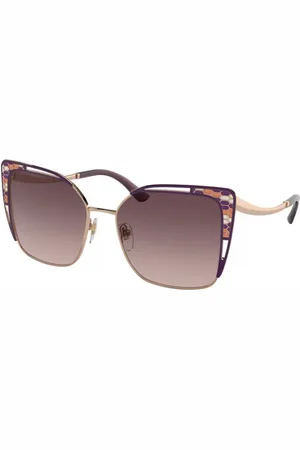Bvlgari Donna BV6179 201467 Occhiali da sole Metallo Rosa Farfalla Specchiate Sfumato