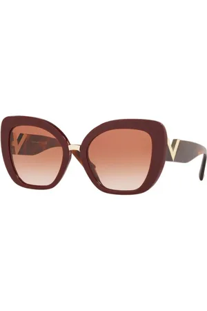 VALENTINO Donna VA4057 513913 Occhiali da sole outlet Plastica Marrone Farfalla Normale Sfumato