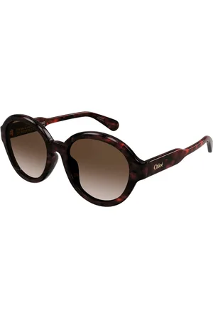 Chloé Donna CH0156SK 002 Occhiali da sole Acetato Marrone Pantos Sfumato