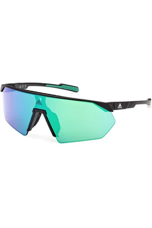 adidas Donna SP0076 PRFM SHIELD 02Q Occhiali da sole Plastica Verde Maschera Normale Specchiato
