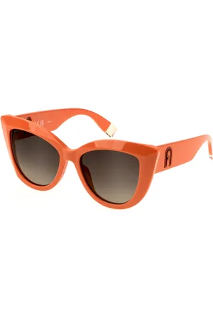Furla Donna SFU711 0AFM Occhiali da sole Acetato Marrone Farfalla Normale Sfumato
