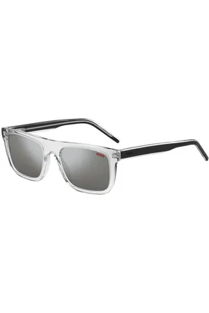 HUGO BOSS Unisex HG 1297/S MNG/T4 Occhiali da sole Bio-acetato Argento Squadrata Specchiato