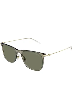 Montblanc Uomo MB0206S 004 Occhiali da sole Plastica Verde Squadrata Normale