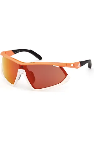 adidas Unisex SP0055 21L Occhiali da sole Plastica Arancione Maschera Normale Specchiato