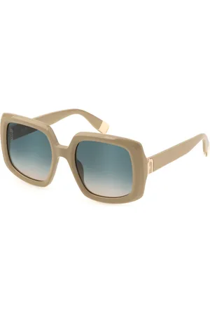 Furla Donna SFU709 06K6 Occhiali da sole Acetato Verde Squadrata Normale Sfumato