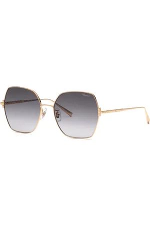 Chopard Donna SCHL02M 300 Occhiali da sole Metallo Grigio Geometrica Antiriflesso Sfumato