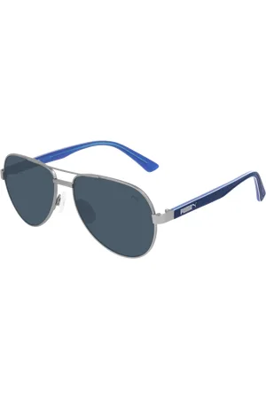 PUMA Bambino PJ0027S 011 Occhiali da sole outlet Metallo Blu Pilot Normale
