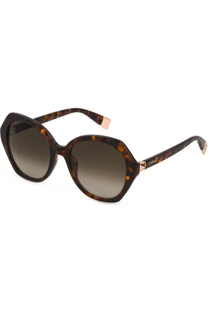 Furla Donna SFU533 09TB Occhiali da sole Acetato Marrone Squadrata Normale Sfumato