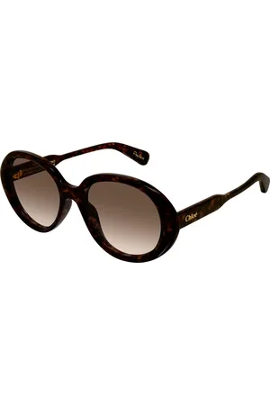 Chloé Donna CH0221S 002 Occhiali da sole Acetato Marrone Rotonda