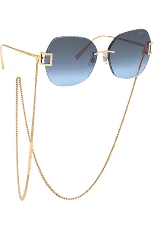 Chopard Donna IKCHG31 300 Occhiali da sole Metallo Blu Squadrata Antiriflesso Sfumato