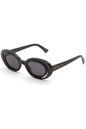 Marni Unisex Zion Canyon Black D5M Occhiali da sole Acetato Grigio Geometrica Normale