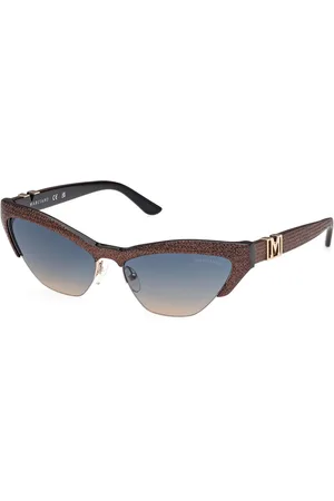Guess Donna GM00006 05W Occhiali da sole Acetato Blu Cat Eye Normale Sfumato