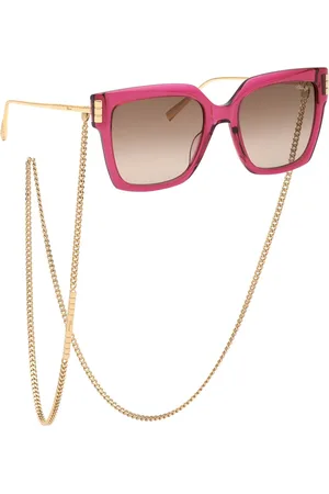 Chopard Donna IKCH353 04GB Occhiali da sole Acetato Marrone Squadrata Antiriflesso Sfumato