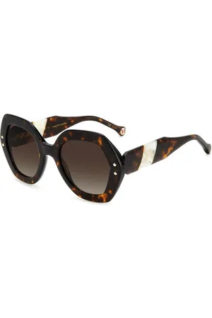 Carolina Herrera Donna HER 0126/S C9K/HA Occhiali da sole Acetato Marrone Geometrica Sfumato