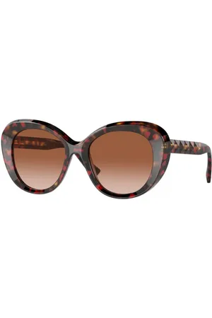 VALENTINO Donna VA4113 518913 Occhiali da sole outlet Plastica Marrone Rotonda Normale Sfumato
