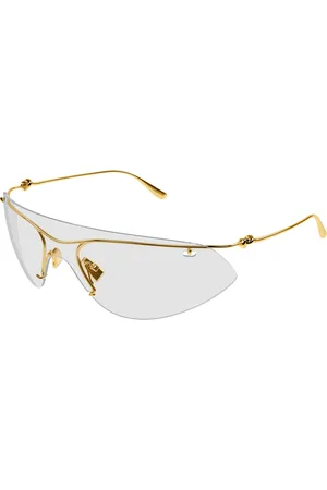 Bottega Veneta Unisex BV1272S 001 Occhiali da sole Metallo Trasparente Maschera Normale