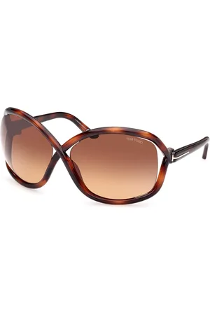 Tom Ford Donna FT1068 BETTINA 52F Occhiali da sole Iniettato Marrone Farfalla Normale Sfumato