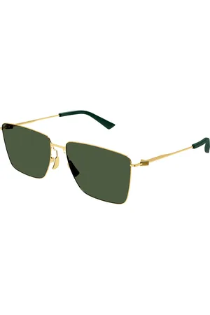 Bottega Veneta Uomo BV1267S 004 Occhiali da sole Metallo Verde Squadrata Normale