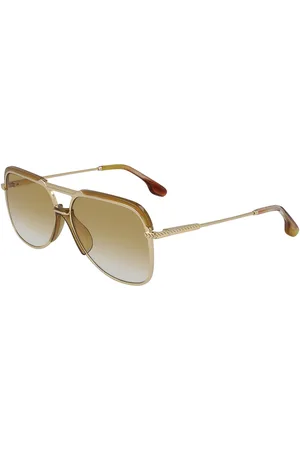 Victoria Beckham Donna VB205S 723 Occhiali da sole Metallo Giallo Pilot Sfumato
