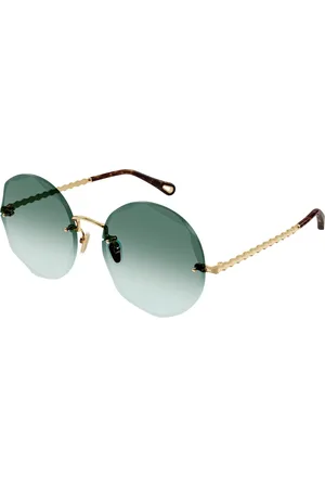 Chloé Donna CH0254S 003 Occhiali da sole Metallo Verde Rotonda