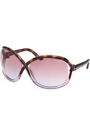 Tom Ford Donna FT1068 BETTINA 56Z Occhiali da sole Iniettato Viola Farfalla Normale Sfumato