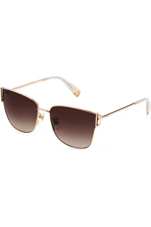 Furla Donna SFU464 0300 Occhiali da sole Metallo Marrone Squadrata Normale Sfumato