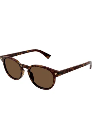 Bottega Veneta Uomo BV1253S 002 Occhiali da sole Acetato Marrone Rotonda Normale