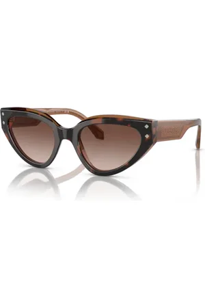 Bvlgari Donna BV8256 549613 Occhiali da sole outlet Acetato Marrone Cat Eye Sfumato