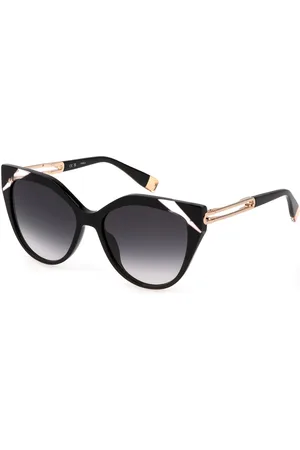 Furla Donna SFU683 0700 Occhiali da sole Acetato Grigio Cat Eye Normale Sfumato