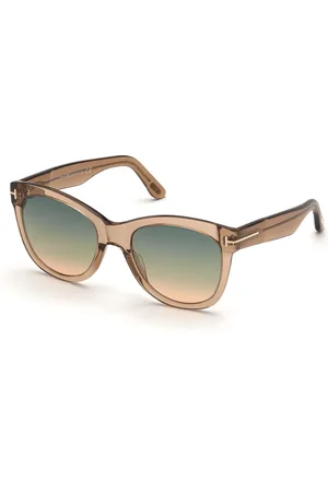 Tom Ford Donna FT0870 WALLACE 45P Occhiali da sole Acetato Verde Cat Eye Normale Sfumato