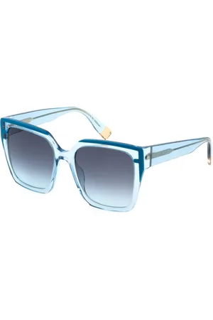 Furla Donna SFU695 06N1 Occhiali da sole Acetato Blu Squadrata Normale Sfumato