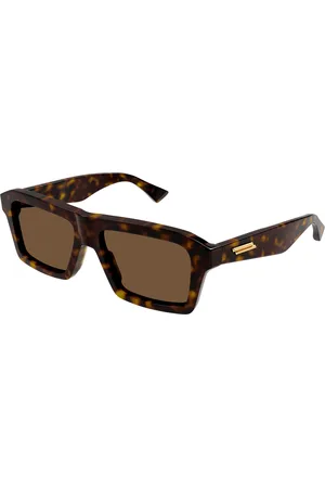 Bottega Veneta Uomo BV1213S 002 Occhiali da sole Acetato Marrone Squadrata Normale