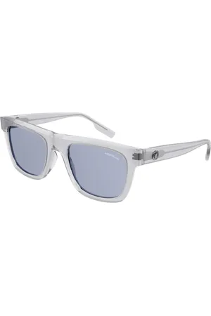 Montblanc Uomo MB0176S 004 Occhiali da sole Acetato Blu Squadrata Normale