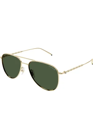 Montblanc Uomo MB0311S 002 Occhiali da sole Metallo Verde Pilot