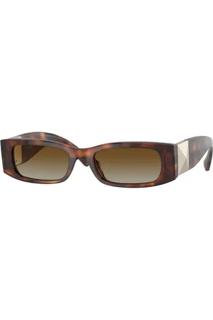 VALENTINO Donna VA4105 5011T5 Occhiali da sole outlet Plastica Marrone Squadrata Polarizzata Sfumato