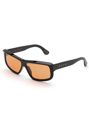 Marni Unisex Annapuma Circuit Speed DZE Occhiali da sole Acetato Arancione Squadrata Normale