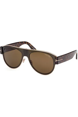 Tom Ford Unisex FT1074 LYLE-02 51J Occhiali da sole Iniettato Marrone Pilot Normale