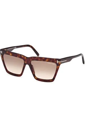 Tom Ford Donna FT1110 EDEN 52F Occhiali da sole Acetato Marrone Geometrica Normale Sfumato