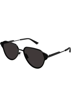 Bottega Veneta Unisex BV1271S 001 Occhiali da sole Metallo Grigio Geometrica Normale