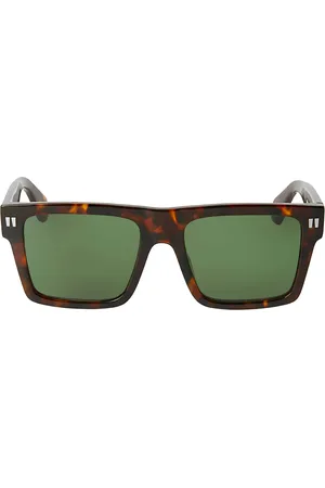 OFF-WHITE Unisex OERI109 Lawton 6055 Occhiali da sole Acetato Verde Squadrata Normale