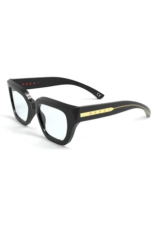 Marni Unisex Hallerbos Forest Black WW1 Occhiali da sole Acetato Chiara Squadrata Normale