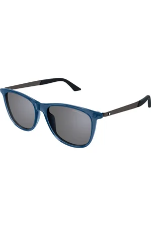 Montblanc Uomo MB0330S 003 Occhiali da sole Acetato Argento Squadrata