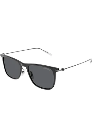 Montblanc Uomo MB0206S 001 Occhiali da sole Plastica Grigio Squadrata Normale