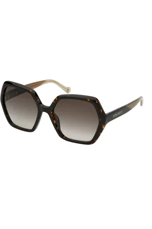 Nina Ricci Donna SNR356 0745 Occhiali da sole Acetato Marrone Geometrica Normale Sfumato