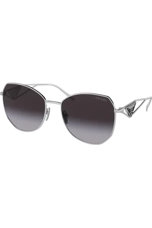 Prada Donna PR 57YS 1BC5D1 Occhiali da sole Acciaio Grigio Geometrica Normale Sfumato