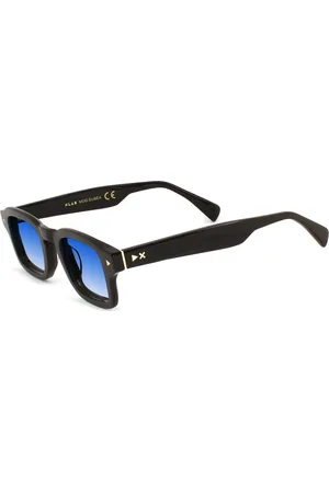 XLAB Uomo EUBEA Occhiali da sole Acetato Azzurro Squadrata Sfumato