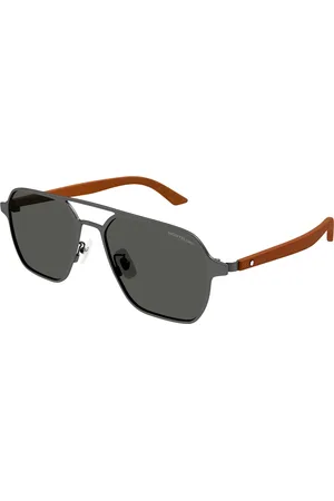 Montblanc Uomo MB0360S 006 Occhiali da sole Metallo Grigio Pilot