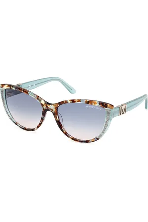 Guess Donna GM00011 89W Occhiali da sole Acetato Blu Cat Eye Normale